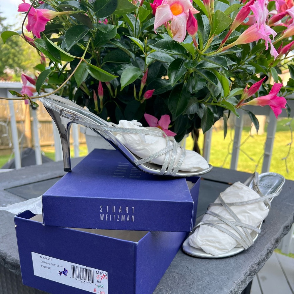 Stuart Weitzman Siver Wedding Heels 10